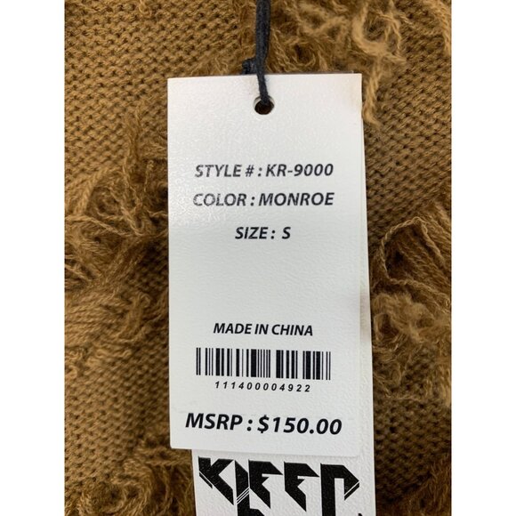 Rare Kleep Mens Small Shaggy Pullover Sweater Embroider FRESH spelled out 7547 - Picture 3 of 10